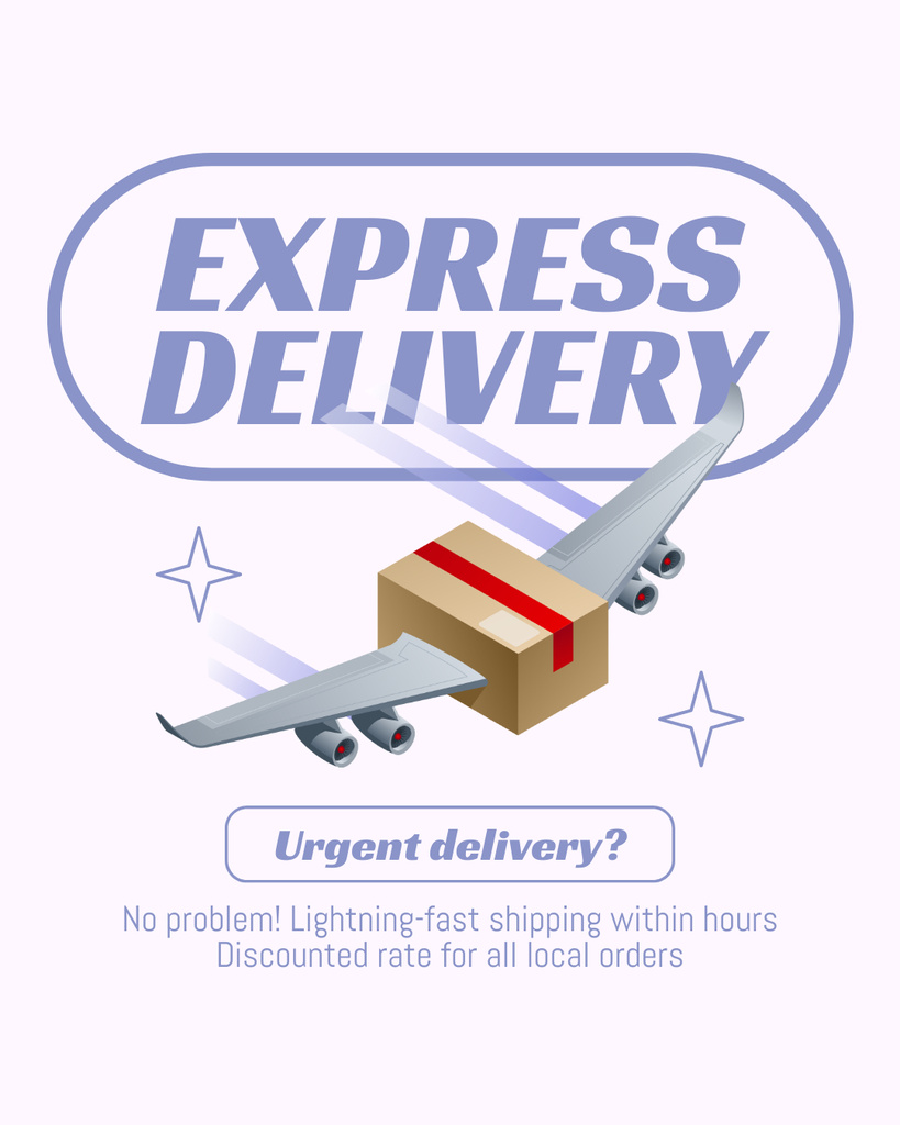 Modèle de visuel Express Delivery Proposition - Instagram Post Vertical
