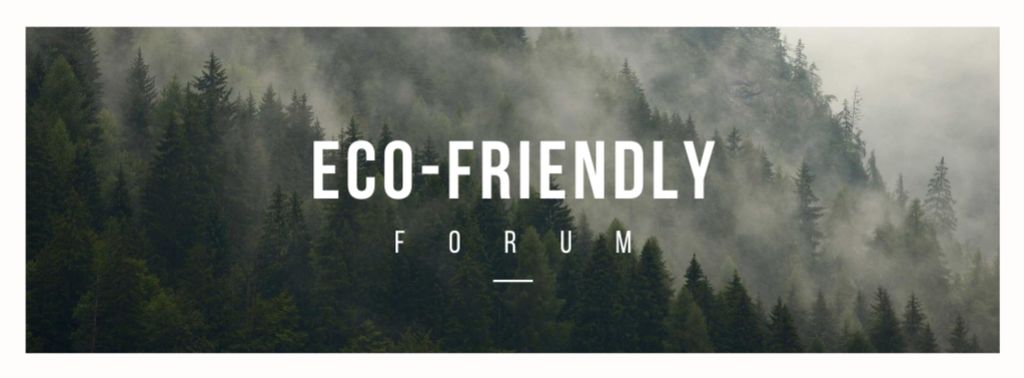 Designvorlage Eco Event Announcement with Foggy Forest für Facebook cover