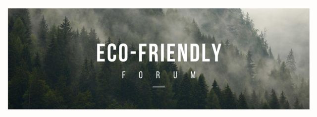 Eco Event Announcement with Foggy Forest Facebook cover Šablona návrhu
