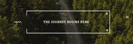 Travel Quote Forest Road View Twitter Design Template