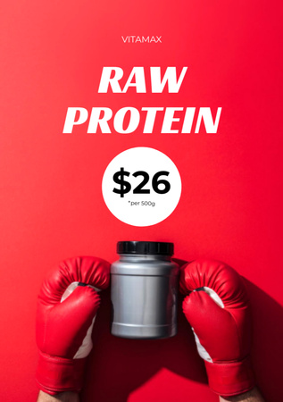 Raw Protein Ad Flyer A5 Design Template
