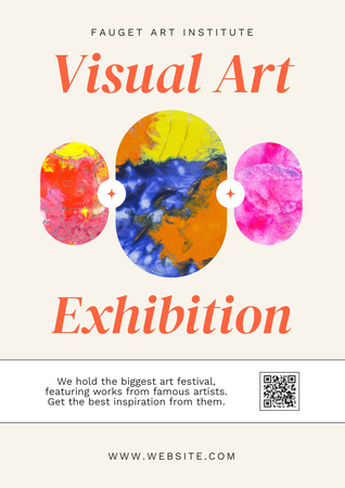 Plantilla de diseño de Exposición de artes visuales Poster 