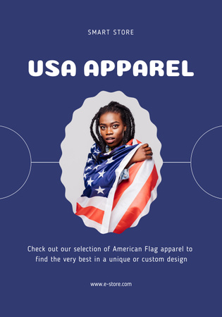Platilla de diseño Memorable Apparel Sale Announcement for USA Independence Day Poster 28x40in