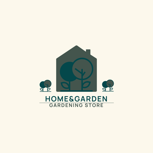 Gardening Services with House Illustration Logo Πρότυπο σχεδίασης
