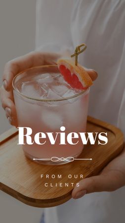 Designvorlage Positives Feedback zu Cocktails in der Bar für Instagram Video Story