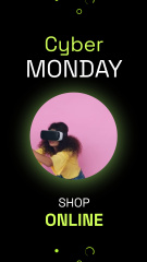 Cyber Monday Super Sale with People in Virtual Reality Glasses