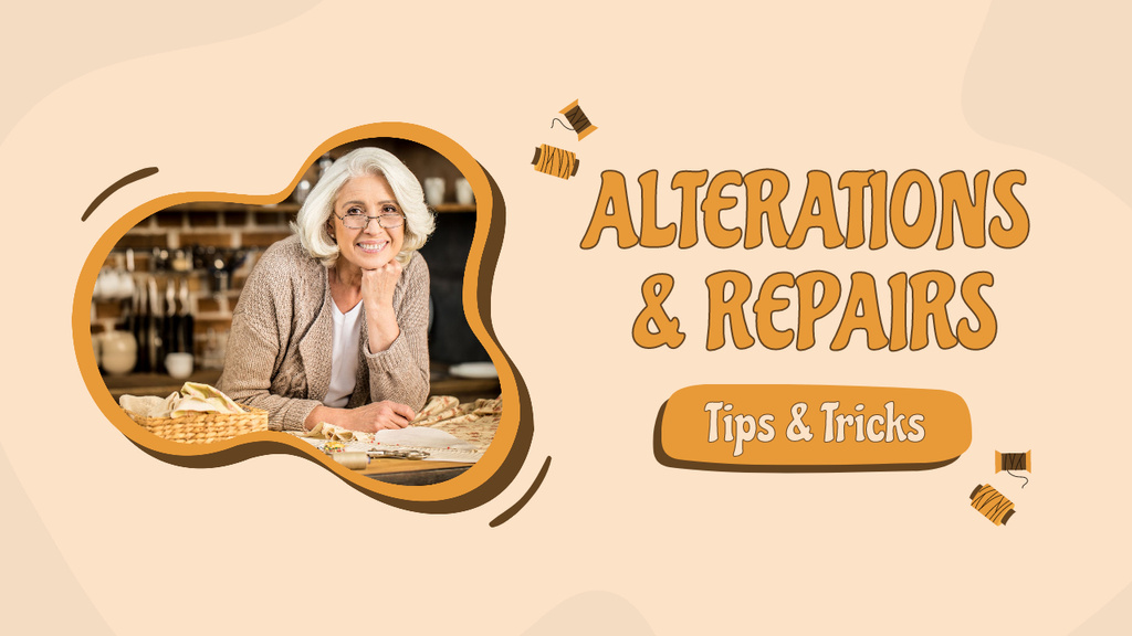 Tips and Tricks for Repairing and Altering Clothing Youtube Thumbnail Šablona návrhu
