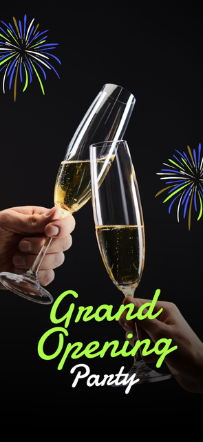 Grand Opening Party Celebration With Sparkling Wine And Toast Snapchat Moment Filter Tasarım Şablonu