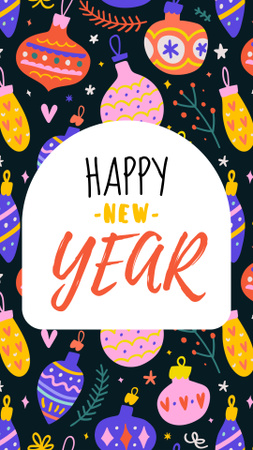 Template di design New Year Holiday Greeting Instagram Story