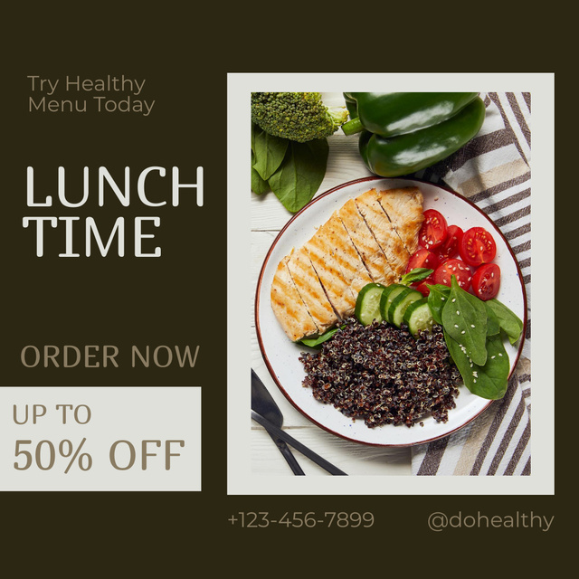 Inspiration for Lunch Time  Instagram Design Template