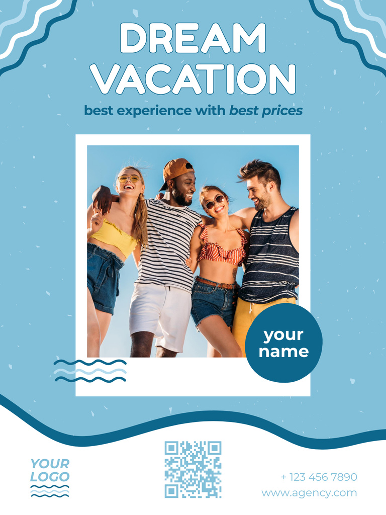 Dream Vacation with Friends Poster US – шаблон для дизайна