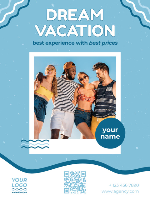 Dream Vacation with Friends Poster US – шаблон для дизайну