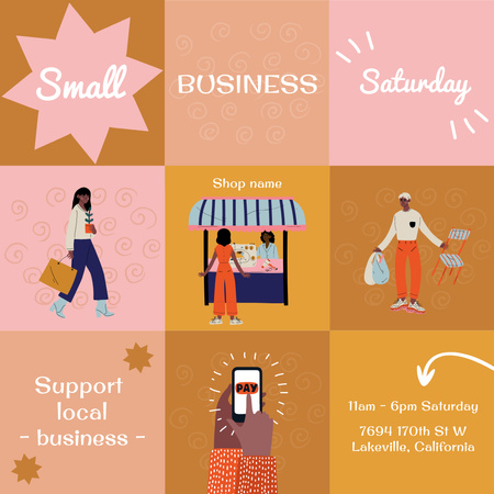 Small Business Saturday Shopping Event Instagram Tasarım Şablonu