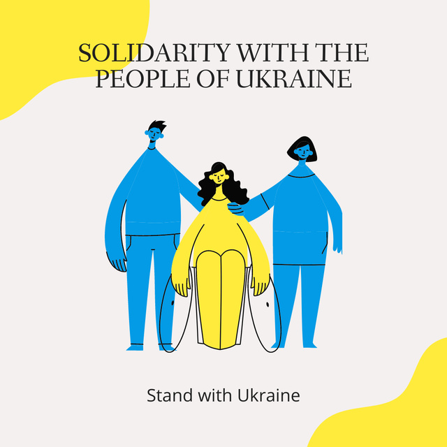 Solidarity with Ukrainian People Instagram Modelo de Design