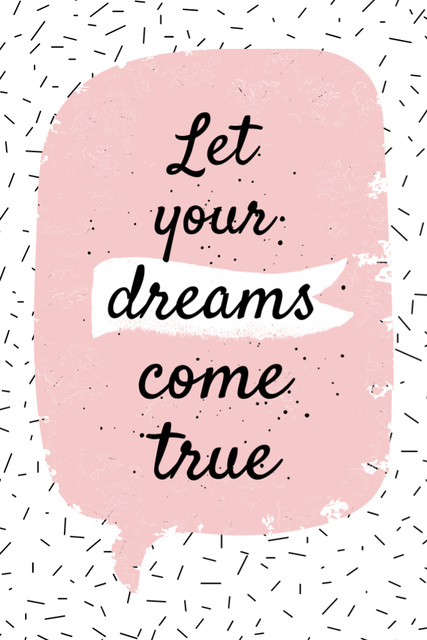 Designvorlage Dreams Quote on pink für Tumblr