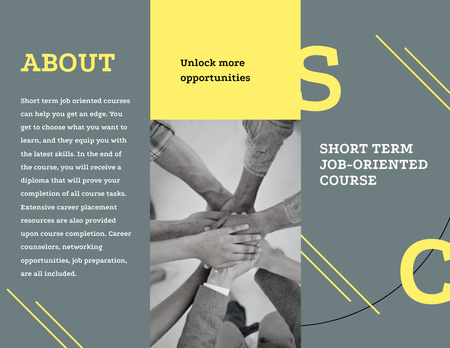 Job Oriented Courses Ad Brochure 8.5x11in Z-fold Design Template