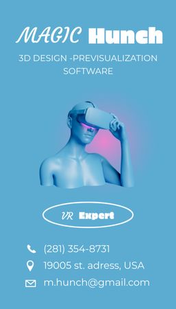 Designvorlage 3D-Präsentation virtueller Software für Business Card US Vertical