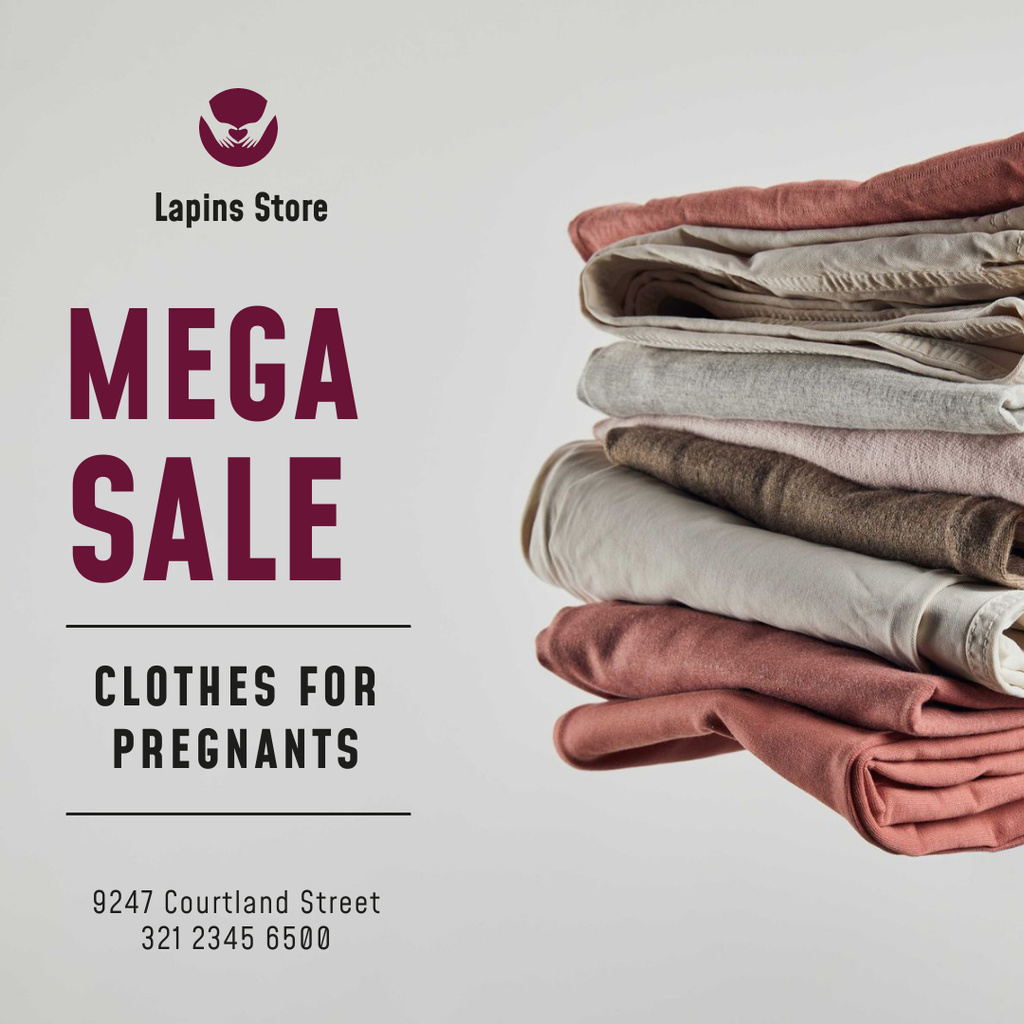 Szablon projektu Clothes Sale for Pregnants Instagram
