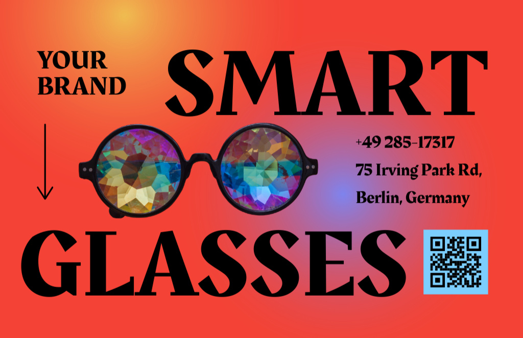 Ontwerpsjabloon van Business Card 85x55mm van New Brand Smart Glasses