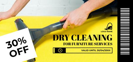 Dry Cleaning Services with Discount Offer on Yellow Coupon Din Large Design Template