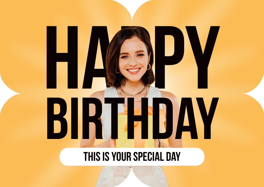 Special Birthday Wishes for Young Woman Card Design Template