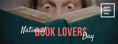 Plantilla de diseño de Anuncio del día nacional de los amantes del libro Facebook cover 