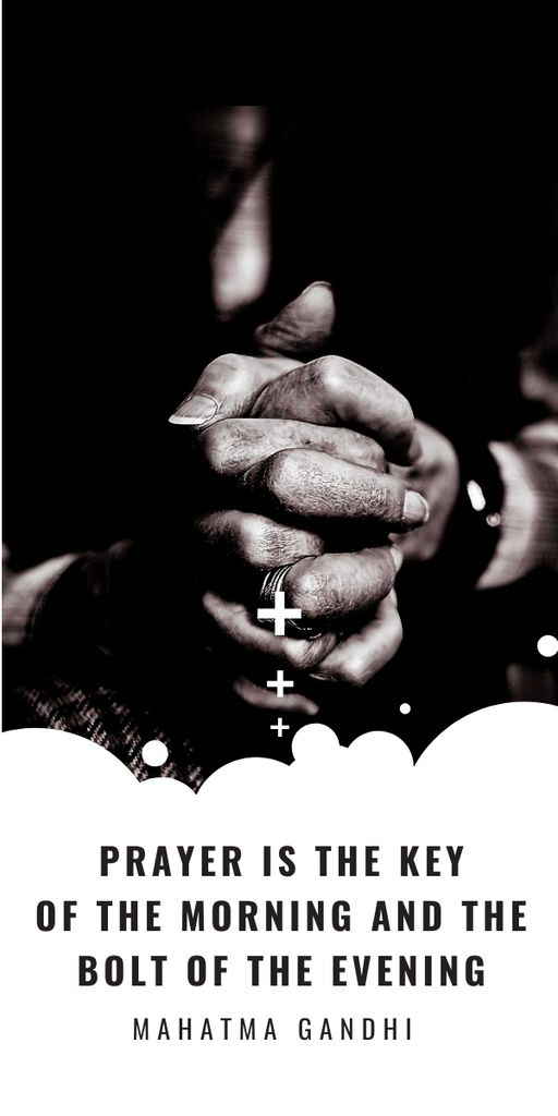 Hands Clasped in Religious Prayer Graphic Design Template