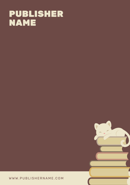 Illustration of Cute Cat sleeping on Books Letterhead Šablona návrhu