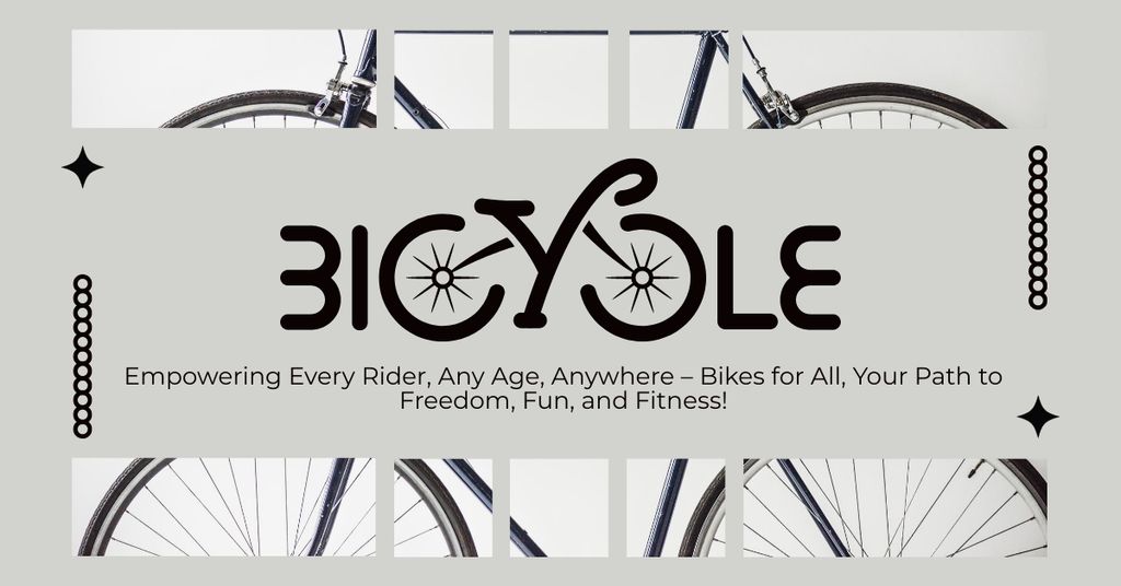 Bicycles Rent or Sale Offer on Grey Facebook AD – шаблон для дизайна