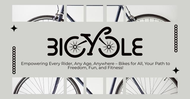 Designvorlage Bicycles Rent or Sale Offer on Grey für Facebook AD