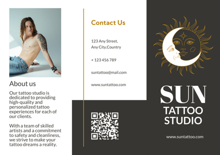Personalized Tattoos By Artist In Studio Offer Brochure Design Template