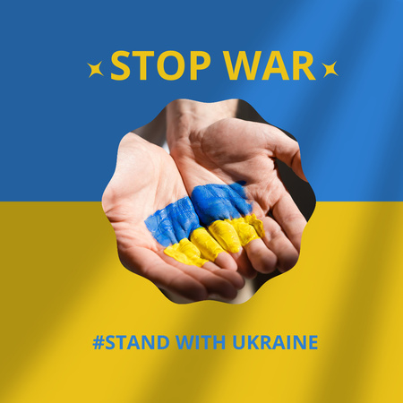 Stand with Ukraine Instagram Tasarım Şablonu