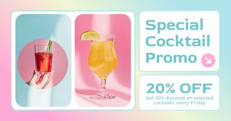 Platilla de diseño Special Promo Discount on Fine Cocktails Facebook AD