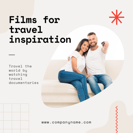 Travel Inspiration with Couple Watching Films Instagram Tasarım Şablonu