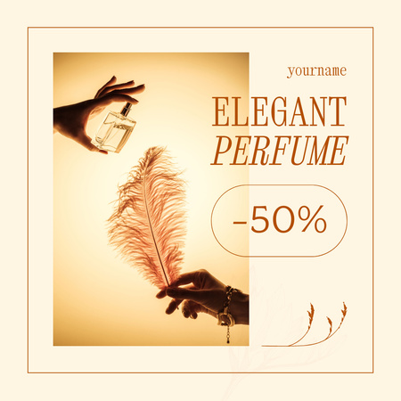 Announcement Discounts on Elegant Women's Perfume Instagram AD Design Template