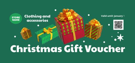 Platilla de diseño Christmas Gift Voucher For Clothes And Accessories Coupon Din Large