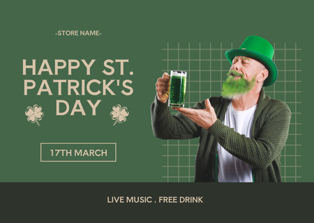 Ontwerpsjabloon van Card van Holiday Wishes for St. Patrick's Day