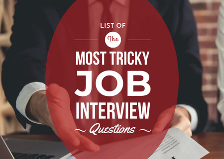 List of Questions for Job Interview on Red Flyer A6 Horizontal Design Template