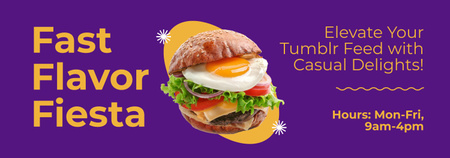 Oferta de Delícias Saborosas de Fast Casual Food com Hambúrguer Tumblr Modelo de Design