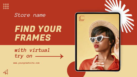 Template di design Slim African American Woman Trying Glasses Online Full HD video