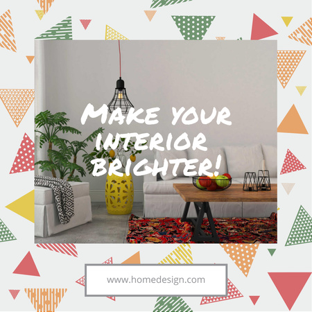 Interior Design Tips Modern Interior in White Instagram AD Design Template