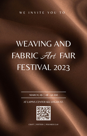 Oznámení festivalu Tkaní A Fabric Art Fair Invitation 4.6x7.2in Šablona návrhu