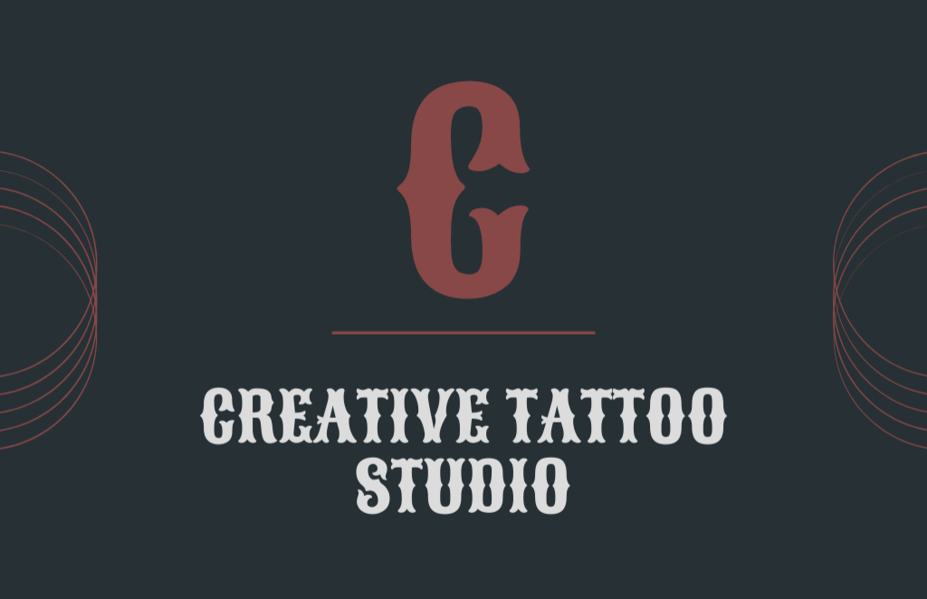 Creative Tattoo Studio Service Offer In Blue Business Card 85x55mm Modelo de Design