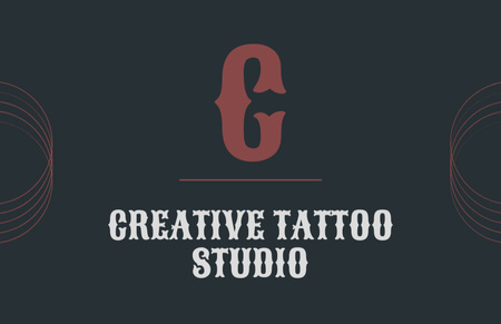 Oferta de serviço de estúdio de tatuagem criativa em azul Business Card 85x55mm Modelo de Design
