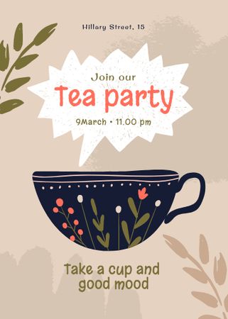 Announcement of Good Tea Party Invitation Design Template