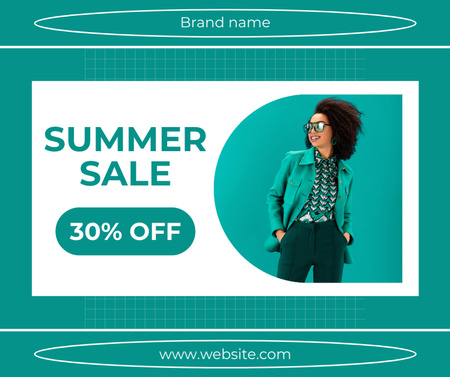 Summer Sale Ad on Green Facebook – шаблон для дизайну