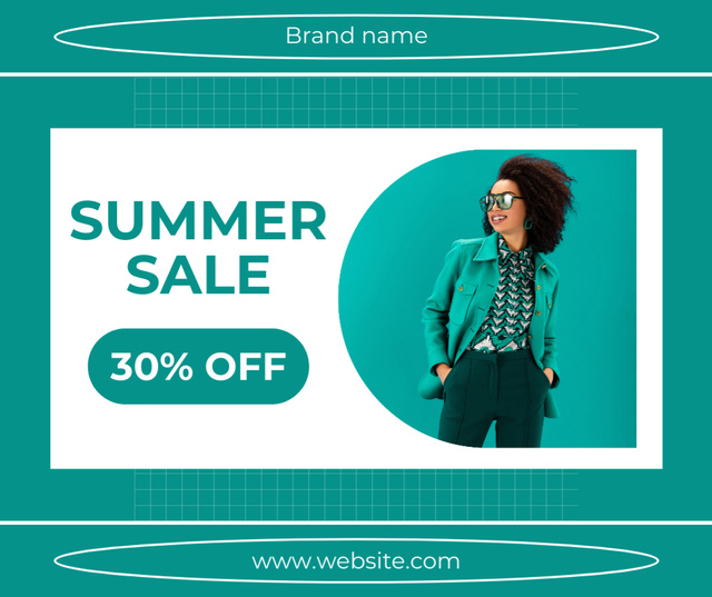 Summer Sale Ad on Green Facebook – шаблон для дизайна