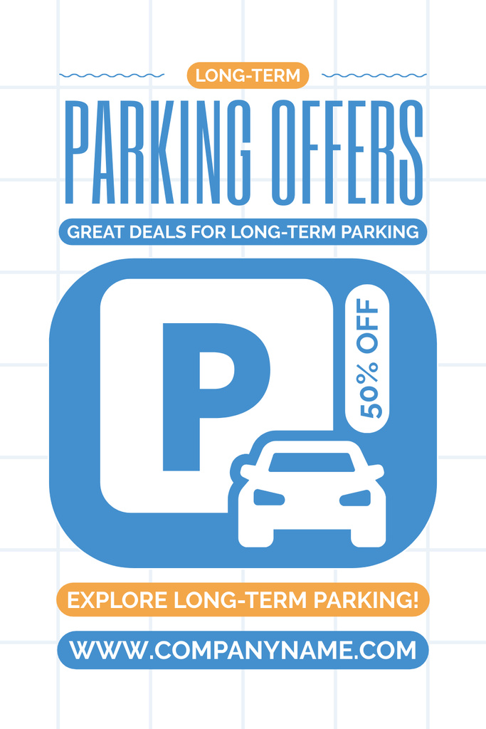 Plantilla de diseño de Grand Offer Discounts on Parking Services Pinterest 