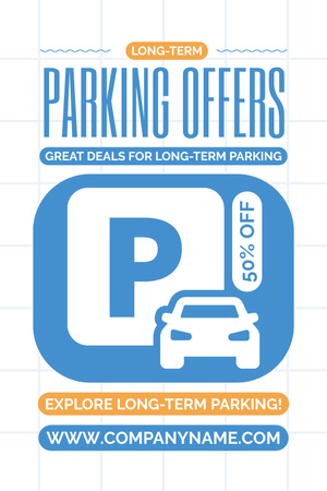 Platilla de diseño Grand Offer Discounts on Parking Services Pinterest