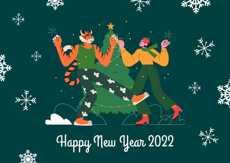 Platilla de diseño New Year Holiday Greeting Card